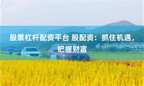 股票杠杆配资平台 股配资：抓住机遇，把握财富